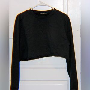 NastyGal black cropped long sleeve